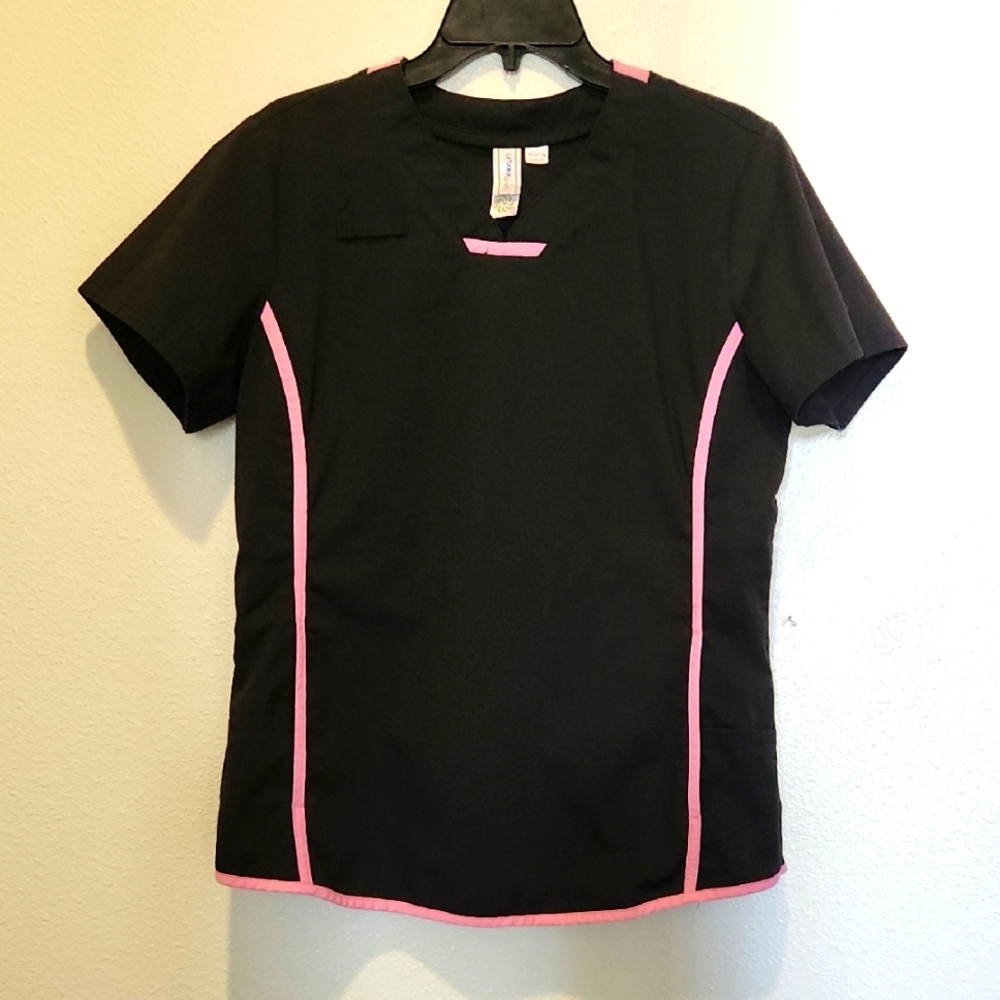 Urbane Sport Black/pink Scrub Top M
